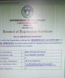 Labour Registration Certificate